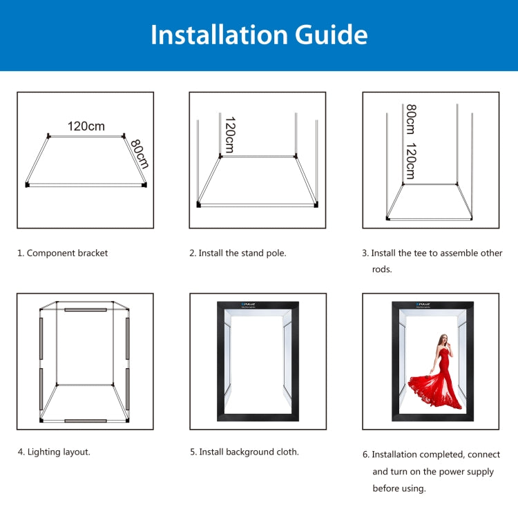 PULUZ 2m 240W 5500K Photo Light Studio Box Kit for Clothes / Adult Model Portrait(EU Plug) -  by PULUZ | Online Shopping UK | buy2fix