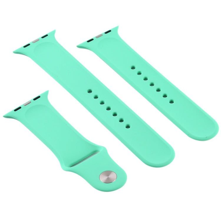 For Apple Watch Ultra 49mm & Watch Ultra 2 49mm / Series 9&8&7 45mm / SE 3&SE 2&6&SE&5&4 44mm / 3&2&1 42mm 3 in 1 Rubber Watch Band with Pin Buckle(Leave Fragrant Green) - Watch Bands by buy2fix | Online Shopping UK | buy2fix