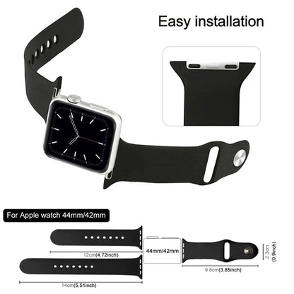 For Apple Watch Ultra 49mm & Watch Ultra 2 49mm / Series 9&8&7 45mm / SE 3&SE 2&6&SE&5&4 44mm / 3&2&1 42mm 3 in 1 Rubber Watch Band with Pin Buckle(Deep Royal Blue) - Watch Bands by buy2fix | Online Shopping UK | buy2fix