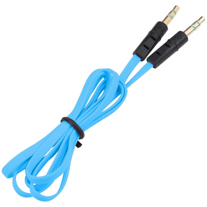 1m Noodle Style Aux Audio Cable 3.5mm Male to Male, Compatible with Phones, Tablets, Headphones, MP3 Player, Car/Home Stereo & More(Blue) - Cable & Splitter by buy2fix | Online Shopping UK | buy2fix