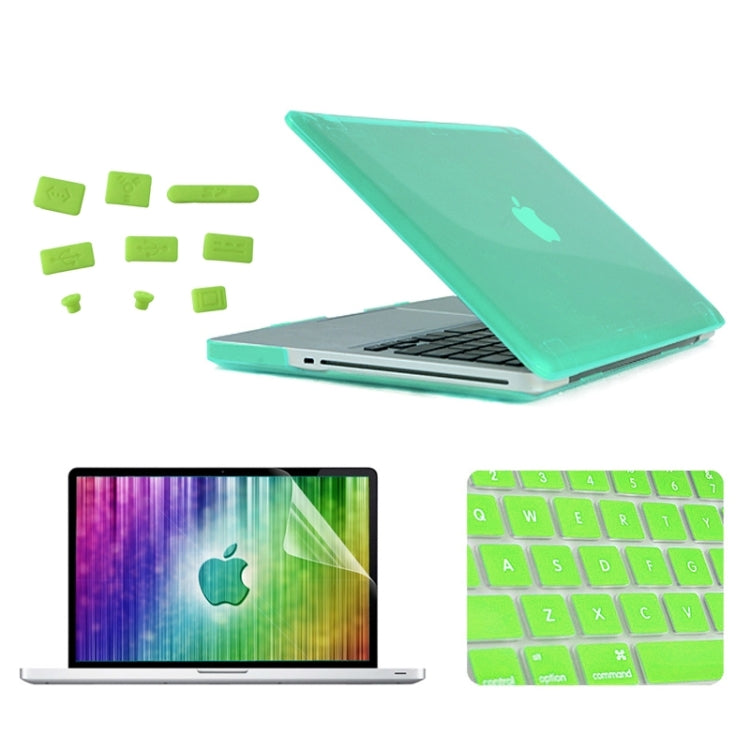 ENKAY for MacBook Pro 13.3 inch (US Version) / A1278 4 in 1 Crystal Hard Shell Plastic Protective Case with Screen Protector & Keyboard Guard & Anti-dust Plugs(Green) - MacBook Pro Cases by ENKAY | Online Shopping UK | buy2fix