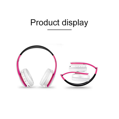 LPT660 Wireless Folding Sports Stereo Music Bluetooth Phones Earphones Support TF Card (Rose Red) - Headset & Headphone by buy2fix | Online Shopping UK | buy2fix