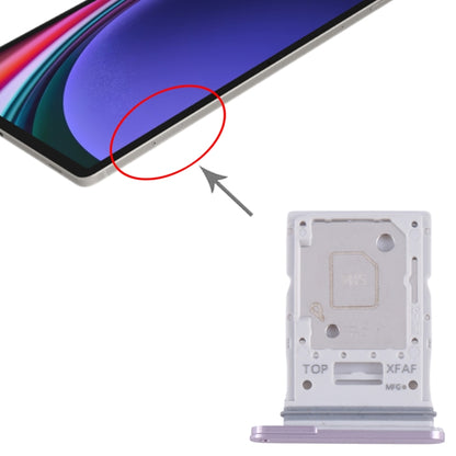 For Samsung Galaxy Tab S9 Ultra 5G SM-X916 Original SIM + Micro SD Card Tray (Purple) - Galaxy Tab Series Parts by buy2fix | Online Shopping UK | buy2fix