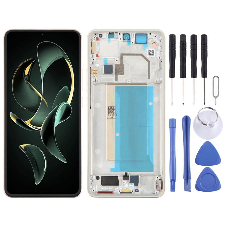 For Xiaomi Redmi K60 Ultra Original AMOLED Material LCD Screen Digitizer Full Assembly with Frame (Gold) - LCD Screen by buy2fix | Online Shopping UK | buy2fix