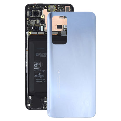 For Xiaomi Redmi K30S Glass Battery Back Cover(Silver) - Back Cover by buy2fix | Online Shopping UK | buy2fix