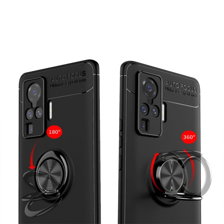 For VIVO X50 Pro Metal Ring Holder 360 Degree Rotating TPU Case(Black+Red) - vivo Cases by buy2fix | Online Shopping UK | buy2fix