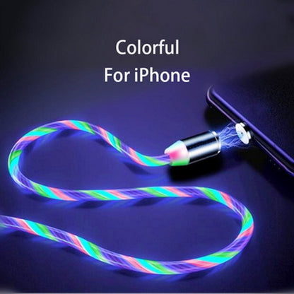 USB to 8 Pin Magnetic Suction Colorful Streamer Mobile Phone Charging  Cable, Length: 1m(Color Light) - Charging Cable & Head by buy2fix | Online Shopping UK | buy2fix