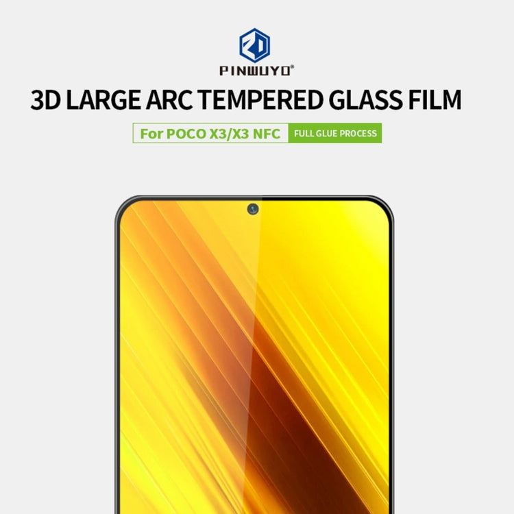 For Xiaomi POCO X3 / X3 NFC PINWUYO 9H 3D Curved Full Screen Explosion-proof Tempered Glass Film(Black) -  by PINWUYO | Online Shopping UK | buy2fix