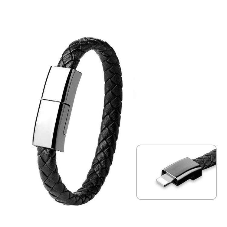 XJ-28 3A USB to 8 Pin Creative Bracelet Data Cable, Cable Length: 22.5cm(Black) - Multifunction Cable by buy2fix | Online Shopping UK | buy2fix