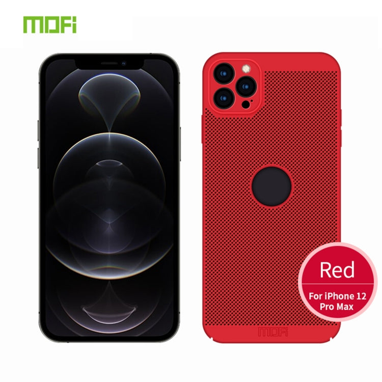 For iPhone 12 Pro Max MOFi Honeycomb Texture Breathable PC Shockproof Protective Back Cover Case(Red) - iPhone 12 Pro Max Cases by MOFI | Online Shopping UK | buy2fix