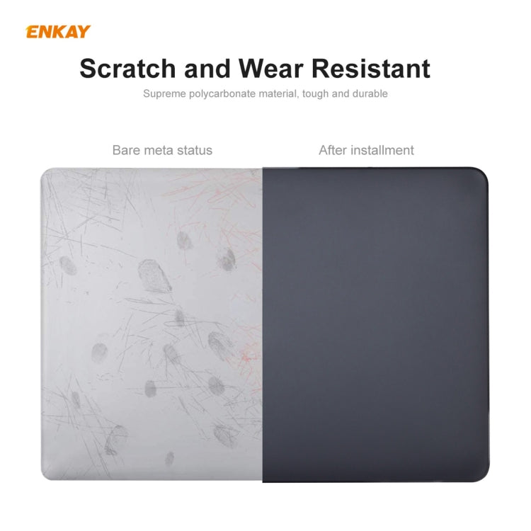 ENKAY 3 in 1 Matte Laptop Protective Case + EU Version TPU Keyboard Film + Anti-dust Plugs Set for MacBook Pro 13.3 inch A1706 / A1989 / A2159 (with Touch Bar)(Grey) - MacBook Pro Cases by ENKAY | Online Shopping UK | buy2fix