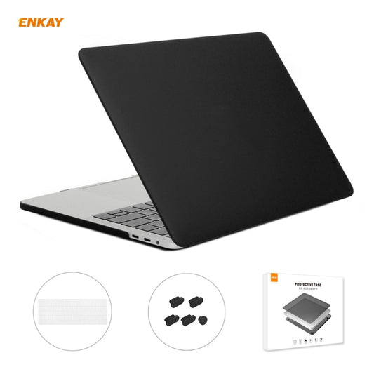 ENKAY 3 in 1 Matte Laptop Protective Case + US Version TPU Keyboard Film + Anti-dust Plugs Set for MacBook Pro 13.3 inch A1708 (without Touch Bar)(Black) - MacBook Pro Cases by ENKAY | Online Shopping UK | buy2fix