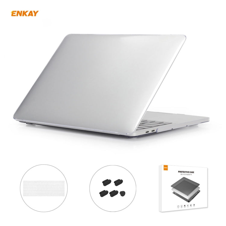 ENKAY 3 in 1 Crystal Laptop Protective Case + US Version TPU Keyboard Film + Anti-dust Plugs Set for MacBook Pro 15.4 inch A1707 & A1990 (with Touch Bar)(Transparent) - MacBook Pro Cases by ENKAY | Online Shopping UK | buy2fix