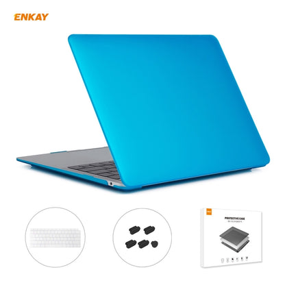 ENKAY 3 in 1 Matte Laptop Protective Case + US Version TPU Keyboard Film + Anti-dust Plugs Set for MacBook Air 13.3 inch A1932 (2018)(Light Blue) - MacBook Air Cases by ENKAY | Online Shopping UK | buy2fix