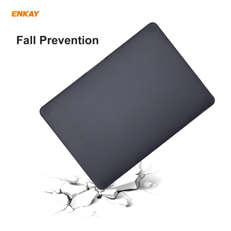 ENKAY 3 in 1 Matte Laptop Protective Case + US Version TPU Keyboard Film + Anti-dust Plugs Set for MacBook Air 13.3 inch A1932 (2018)(Dark Blue) - MacBook Air Cases by ENKAY | Online Shopping UK | buy2fix