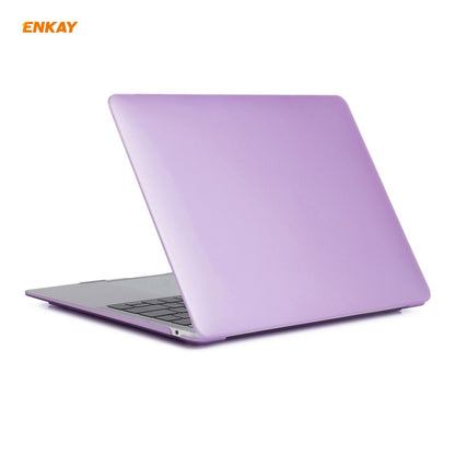 ENKAY 3 in 1 Matte Laptop Protective Case + US Version TPU Keyboard Film + Anti-dust Plugs Set for MacBook Air 13.3 inch A2179 & A2337 (2020)(Purple) - MacBook Air Cases by ENKAY | Online Shopping UK | buy2fix