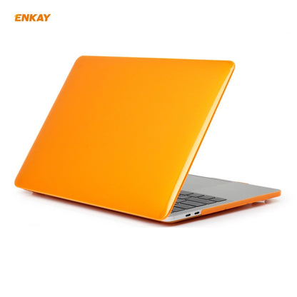 ENKAY 3 in 1 Crystal Laptop Protective Case + US Version TPU Keyboard Film + Anti-dust Plugs Set for MacBook Pro 16 inch A2141 (with Touch Bar)(Orange) - MacBook Pro Cases by ENKAY | Online Shopping UK | buy2fix