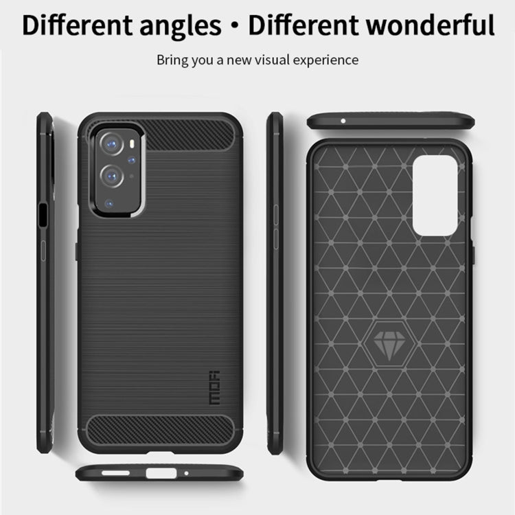 For OnePlus 9 MOFI Gentleness Series Brushed Texture Carbon Fiber Soft TPU Case(Grey) - OnePlus Cases by MOFI | Online Shopping UK | buy2fix