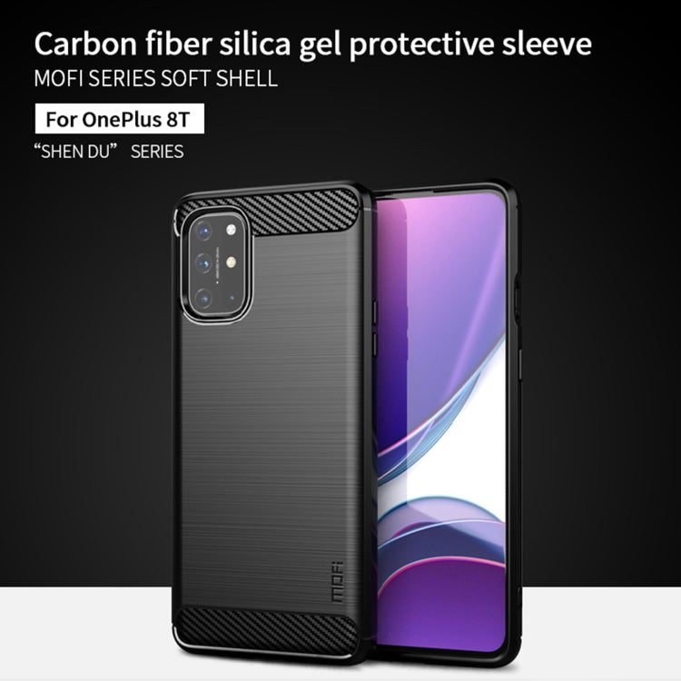 For OnePlus 8T MOFI Gentleness Series Brushed Texture Carbon Fiber Soft TPU Case(Black) - OnePlus Cases by MOFI | Online Shopping UK | buy2fix