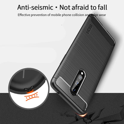 For OnePlus 8 MOFI Gentleness Series Brushed Texture Carbon Fiber Soft TPU Case(Gray) - OnePlus Cases by MOFI | Online Shopping UK | buy2fix