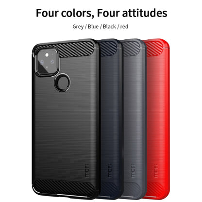 For Google Pixel 5a 5G MOFI Gentleness Series Brushed Texture Carbon Fiber Soft TPU Case(Grey) - Google Cases by MOFI | Online Shopping UK | buy2fix