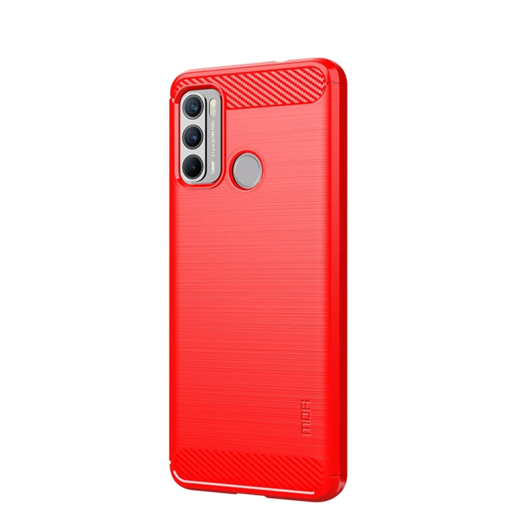 For Motorola G60 / G40 Fusion MOFI Gentleness Series Brushed Texture Carbon Fiber Soft TPU Case(Red) - Motorola Cases by MOFI | Online Shopping UK | buy2fix