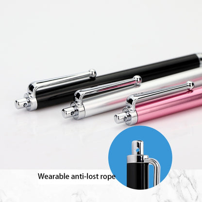 AT-19 Silver Fiber Pen Tip Stylus Capacitive Pen Mobile Phone Tablet Universal Touch Pen(Black) - Stylus Pen by buy2fix | Online Shopping UK | buy2fix