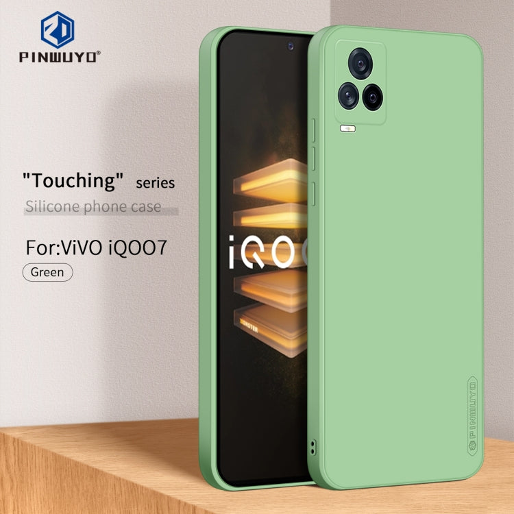 For vivo IQOO7 PINWUYO Touching Series Liquid Silicone TPU Shockproof Case(Green) - OPPO Cases by PINWUYO | Online Shopping UK | buy2fix