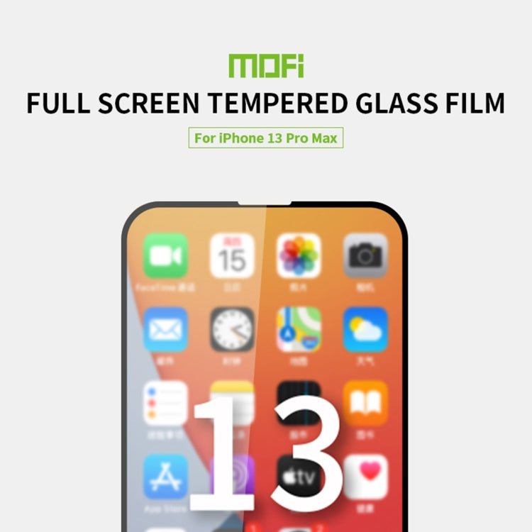 For iPhone 13 Pro Max MOFI 9H 2.5D Full Screen Tempered Glass Film (Black) - iPhone 13 Pro Max Tempered Glass by MOFI | Online Shopping UK | buy2fix