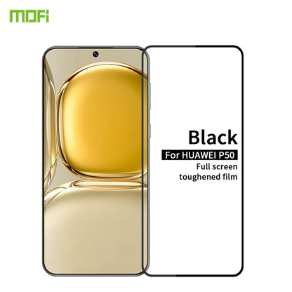 For Huawei P50 MOFI 9H 2.5D Full Screen Tempered Glass Film(Black) - Huawei Tempered Glass by MOFI | Online Shopping UK | buy2fix