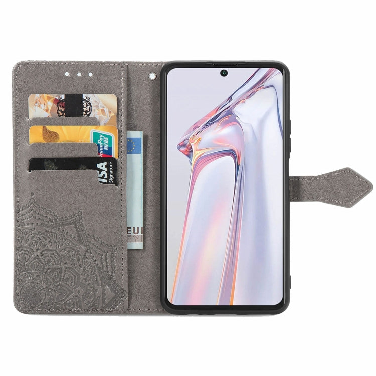 For Blackview A100 Mandala Embossing Pattern Horizontal Flip Leather Case with Holder & Card Slots & Wallet & Lanyard(Grey) - More Brand by buy2fix | Online Shopping UK | buy2fix