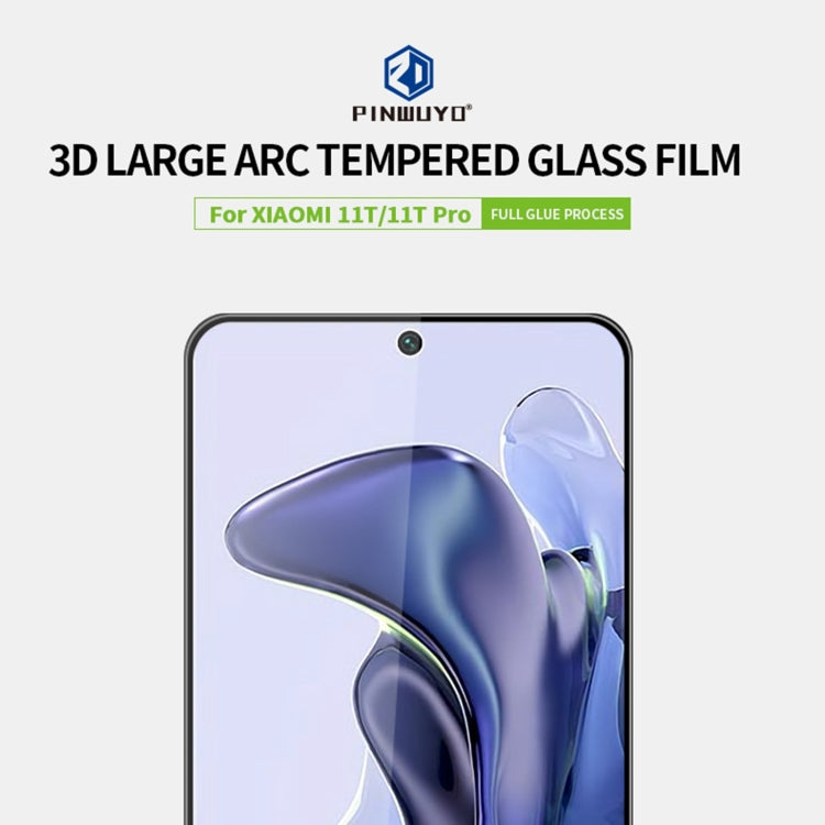 For Xiaomi Mi 11T / 11T Pro PINWUYO 9H 3D Curved Full Screen Explosion-proof Tempered Glass Film(Black) -  by PINWUYO | Online Shopping UK | buy2fix