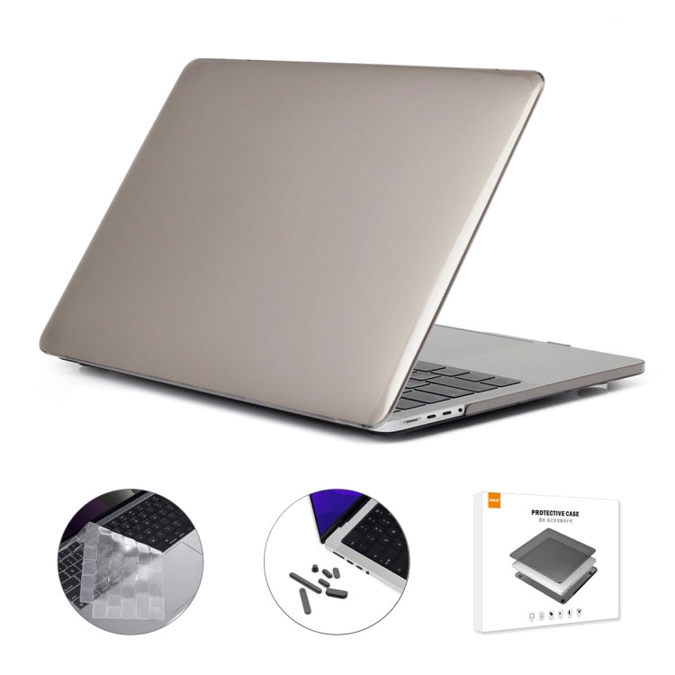 ENKAY Hat-Prince 3 in 1 Crystal Laptop Protective Case + TPU Keyboard Film + Anti-dust Plugs Set for MacBook Pro 16.2 inch A2485 2021/A2880 2023, Version:EU Version(Grey) - MacBook Pro Cases by ENKAY | Online Shopping UK | buy2fix