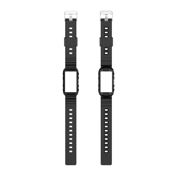 For Fitbit Charge 3 SE Silicone One Body Armor Watch Band(Black) - Watch Bands by buy2fix | Online Shopping UK | buy2fix