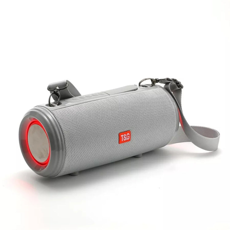 T&G TG537 RGB Light Portable Waterproof Bluetooth Speaker Supports FM / TF Card(Gray) - Desktop Speaker by T&G | Online Shopping UK | buy2fix