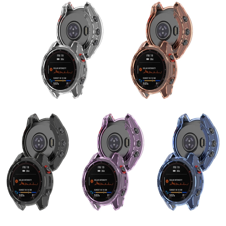 For Garmin Fenix 7s Shockproof TPU Soft Protective Case(Blue) - Watch Cases by buy2fix | Online Shopping UK | buy2fix