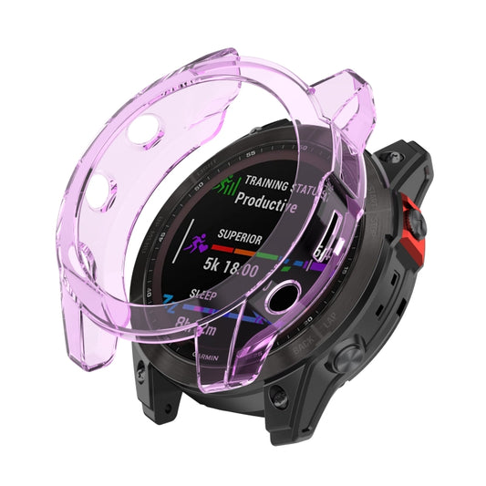 For Garmin Epix Gen2 Non-full Coverage Hollow TPU Watch Case(Transparent Purple) - Watch Cases by buy2fix | Online Shopping UK | buy2fix