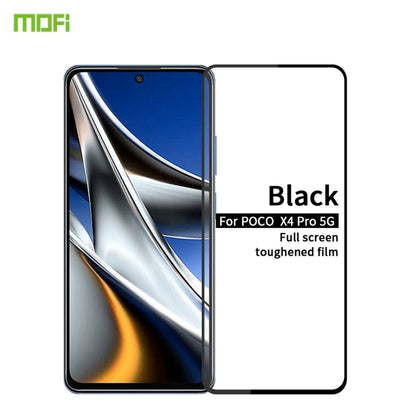 For Xiaomi Poco X4 Pro 5G MOFI 9H 2.5D Full Screen Tempered Glass Film(Black) - Poco X4 Pro 5G Tempered Glass by MOFI | Online Shopping UK | buy2fix