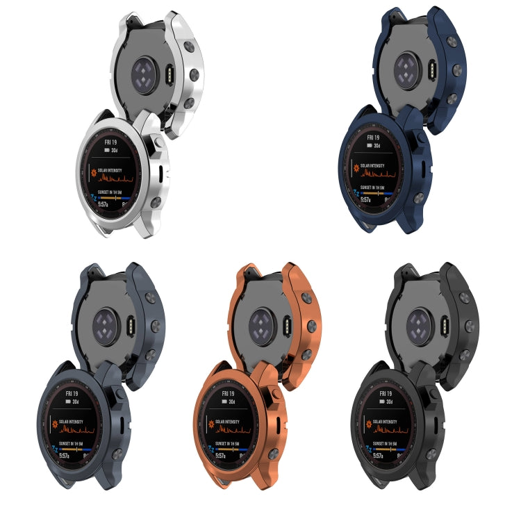 For Garmin Fenix 7 Shockproof TPU Watch Case(Silver) - Watch Cases by buy2fix | Online Shopping UK | buy2fix