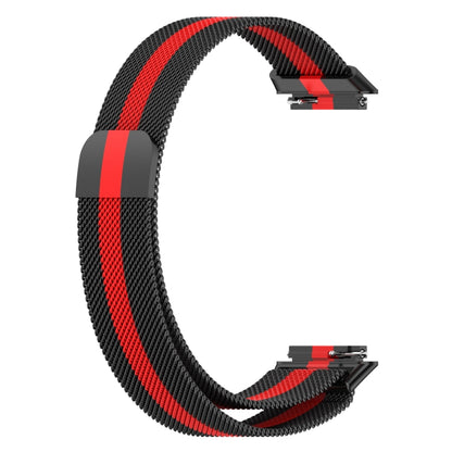 For Huawei Band 7 Milan Magnetic Watch Band(Black+Red) - Watch Bands by buy2fix | Online Shopping UK | buy2fix