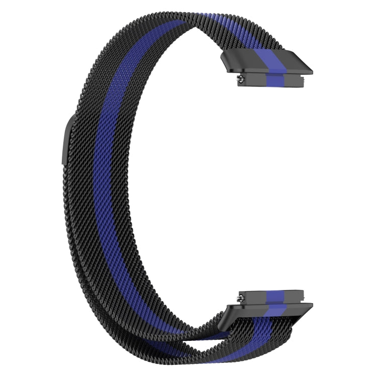 For Huawei Band 7 Milan Magnetic Watch Band(Black+Blue) - Watch Bands by buy2fix | Online Shopping UK | buy2fix