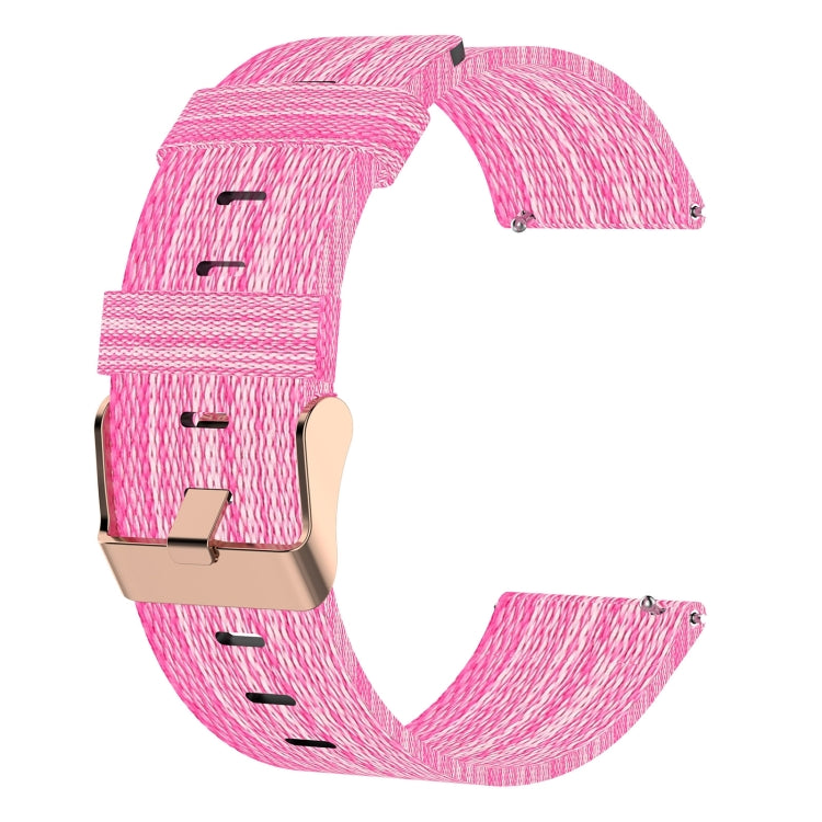 For Garmin Vivoactive 4S 18mm Nylon Woven Watch Band(Pink) - Watch Bands by buy2fix | Online Shopping UK | buy2fix