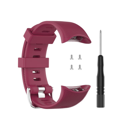 For Garmin Forerunner 45 / Forerunner 45S Universal Twill Solid Color Silicone Watch Band(Claret) - Watch Bands by buy2fix | Online Shopping UK | buy2fix