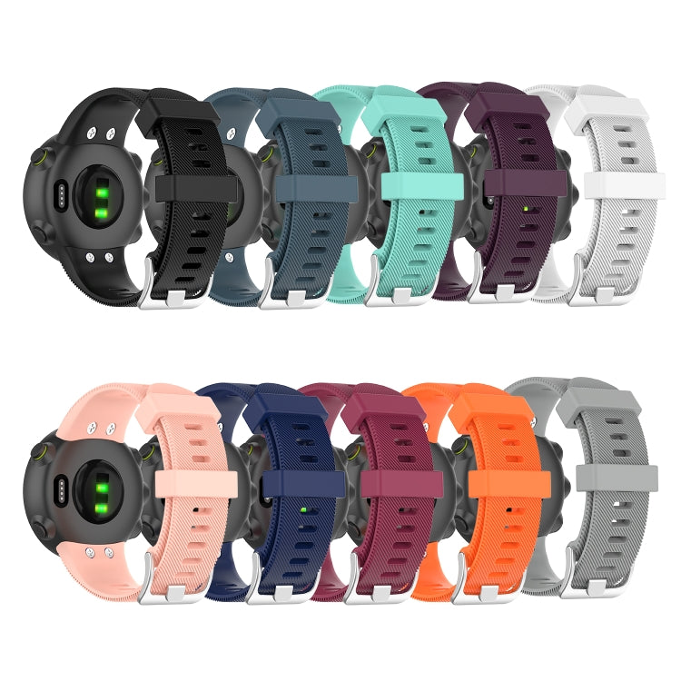 For Garmin Forerunner 45 / Forerunner 45S Universal Twill Solid Color Silicone Watch Band(Purple) - Watch Bands by buy2fix | Online Shopping UK | buy2fix