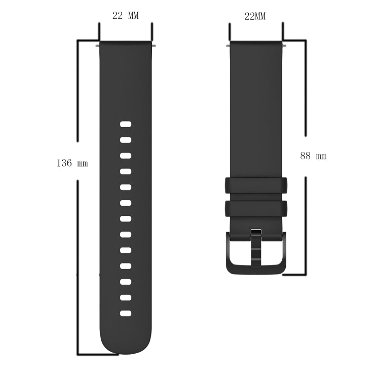 For Amazfit GTR 3 Pro 22mm Solid Color Soft Silicone Watch Band(Black) - Watch Bands by buy2fix | Online Shopping UK | buy2fix