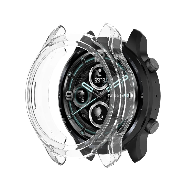 For Ticwatch Pro 3 Ultra GPS TPU Color Transparent Half Wrapped Protective Shell(Transparent) - Watch Case by buy2fix | Online Shopping UK | buy2fix