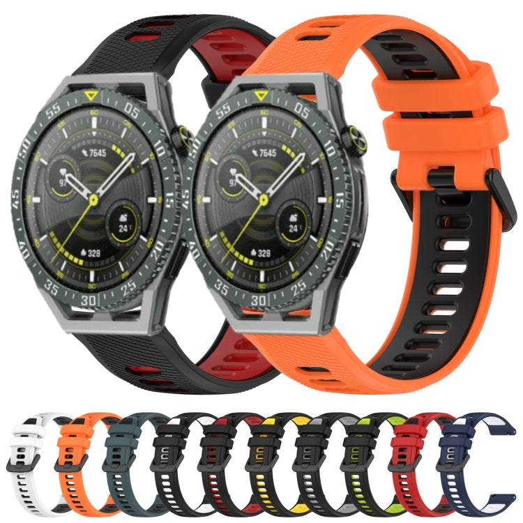 For Honor Watch GS 3i 22mm Sports Two-Color Silicone Watch Band(White+Black) - Watch Bands by buy2fix | Online Shopping UK | buy2fix