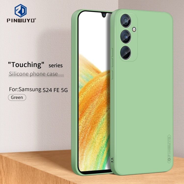 For Samsung Galaxy S24 FE 5G PINWUYO Sense Series Liquid Silicone TPU Phone Case(Green) - Galaxy S24 FE 5G Cases by PINWUYO | Online Shopping UK | buy2fix