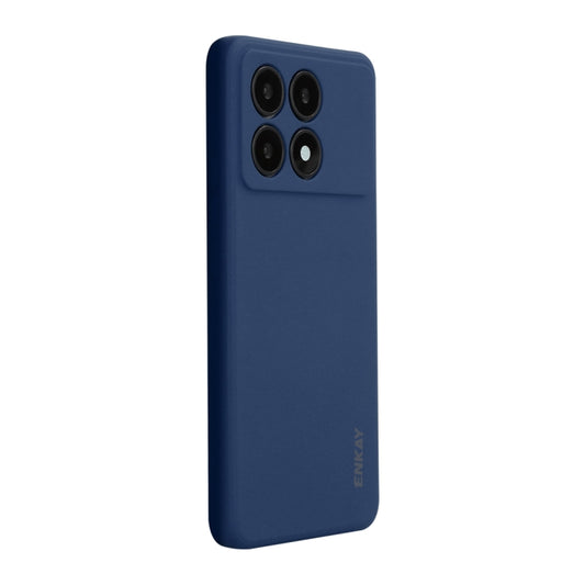 For Xiaomi Poco F6 Pro / Redmi K70 ENKAY Hat-Prince Liquid Silicone Shockproof Soft Phone Case(Dark Blue) - K70 Cases by ENKAY | Online Shopping UK | buy2fix