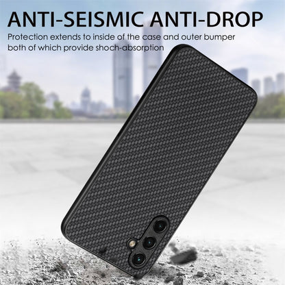 For Samsung Galaxy S25+ 5G Carbon Fiber Texture Leather Back Cover Phone Case(Brown) - Galaxy Phone Cases by buy2fix | Online Shopping UK | buy2fix